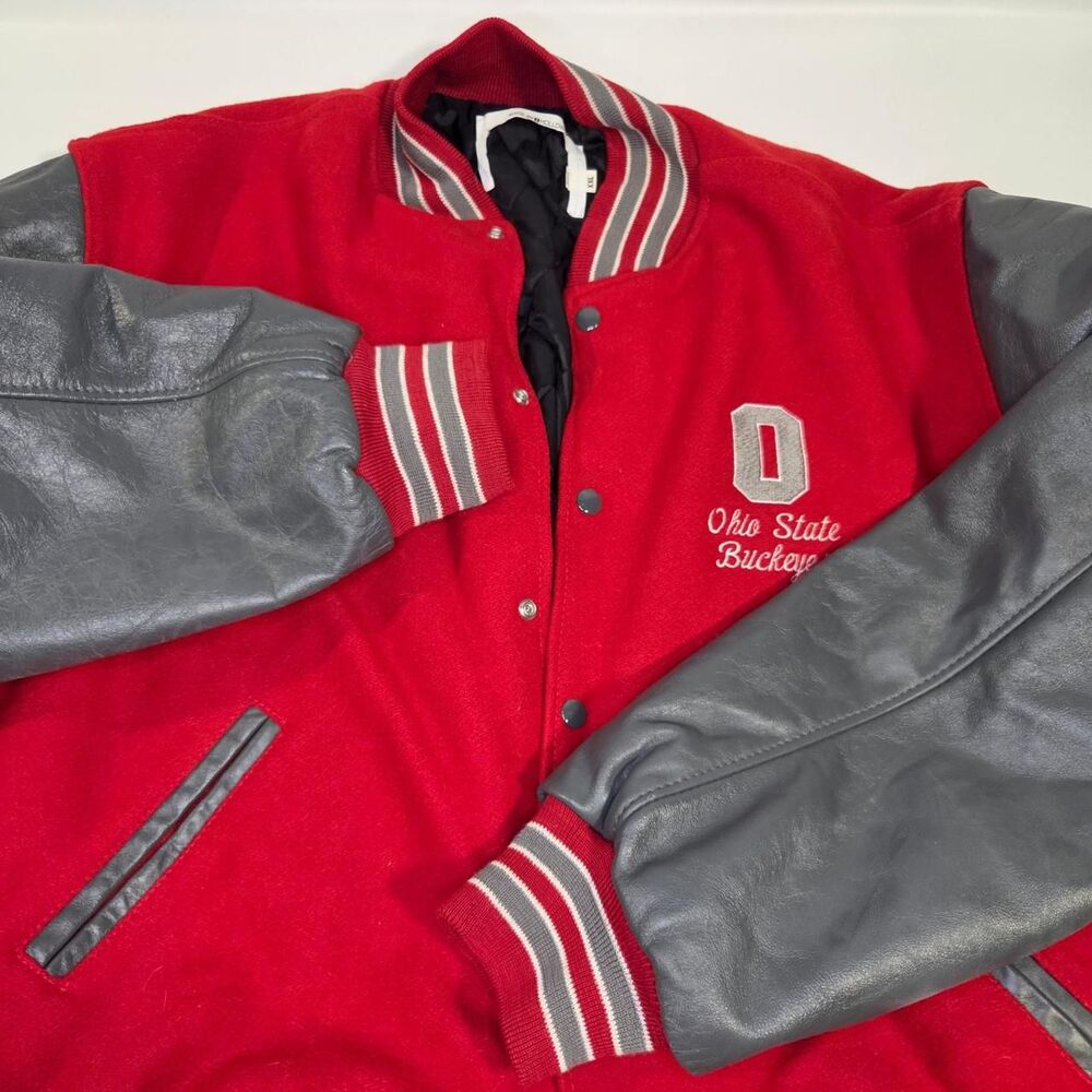 Ohio State Buckeyes Varsity Jacket Holloway Wool & Leather Letterman XXL
